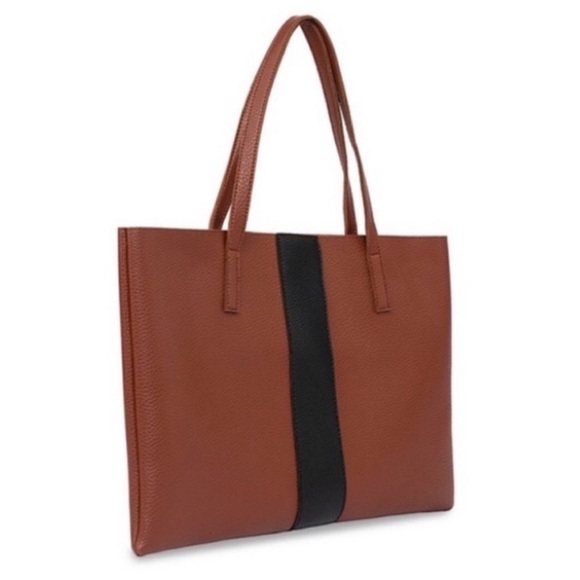 New Vince Camuto Lucky Tan and Black Tote Bag - Picture 4 of 6
